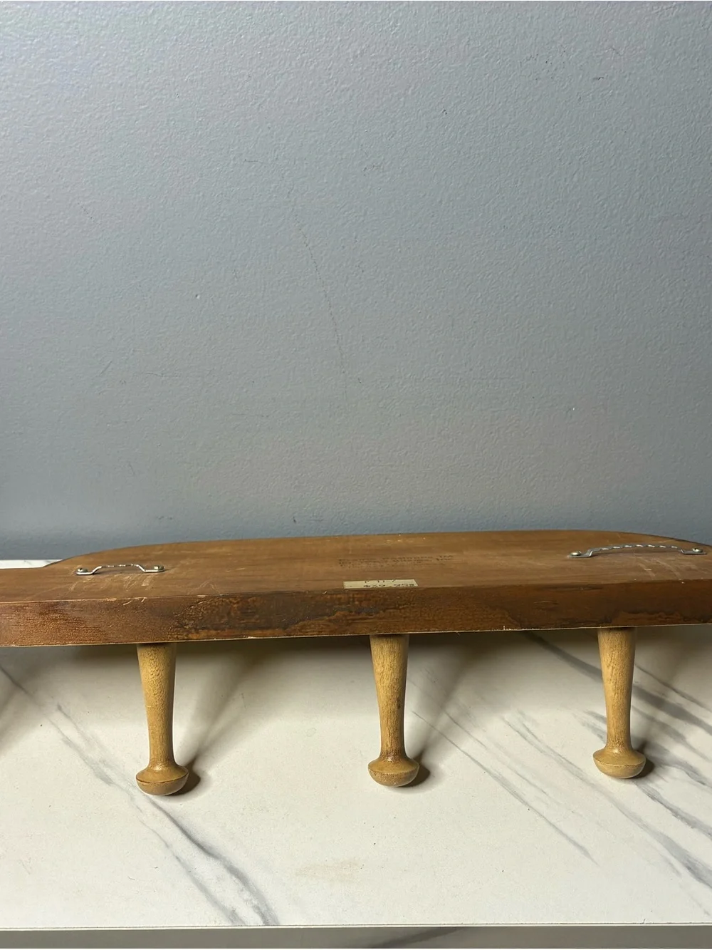 1982 Prairie Pastimes Folk Art Wooden 5 Peg Wall Coat Rack Heart Tulip Decor
